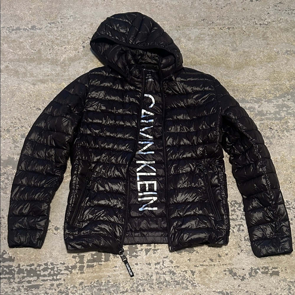 Calvin Klein Men's Black Hooded Puffer Jacket